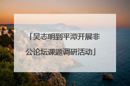 吴志明到平潭开展非公论坛课题调研活动
