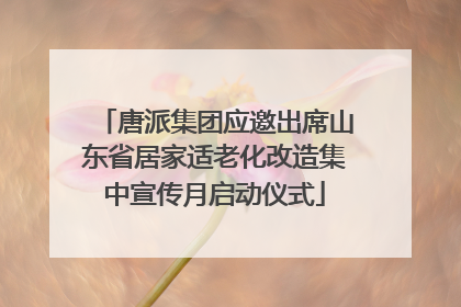 唐派集团应邀出席山东省居家适老化改造集中宣传月启动仪式