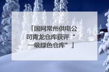 国网常州供电公司青龙仓库获评“一级绿色仓库”