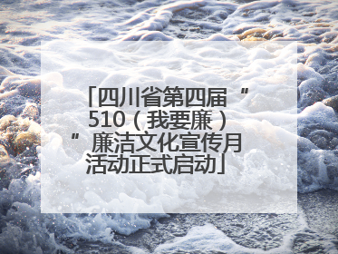 四川省第四届“510（我要廉）”廉洁文化宣传月活动正式启动