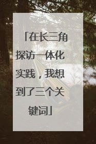 在长三角探访一体化实践，我想到了三个关键词