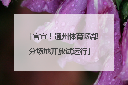 官宣！通州体育场部分场地开放试运行