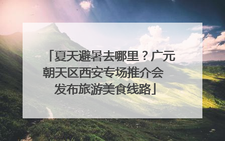 夏天避暑去哪里？广元朝天区西安专场推介会 发布旅游美食线路