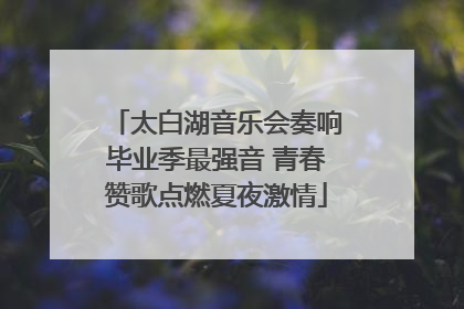 太白湖音乐会奏响毕业季最强音 青春赞歌点燃夏夜激情