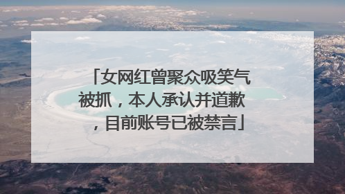 女网红曾聚众吸笑气被抓，本人承认并道歉，目前账号已被禁言