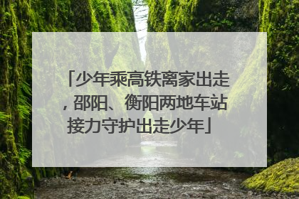 少年乘高铁离家出走，邵阳、衡阳两地车站接力守护出走少年