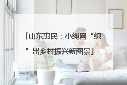 山东惠民：小绳网“织”出乡村振兴新图景