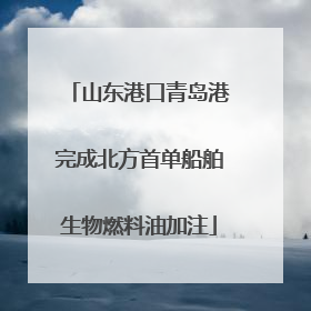 山东港口青岛港完成北方首单船舶生物燃料油加注