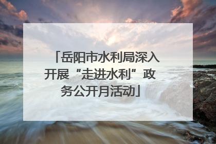 岳阳市水利局深入开展“走进水利”政务公开月活动
