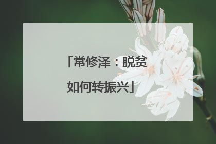 常修泽：脱贫如何转振兴