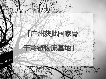广州获批国家骨干冷链物流基地