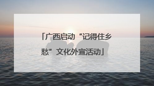 广西启动“记得住乡愁”文化外宣活动