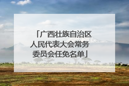 广西壮族自治区人民代表大会常务委员会任免名单