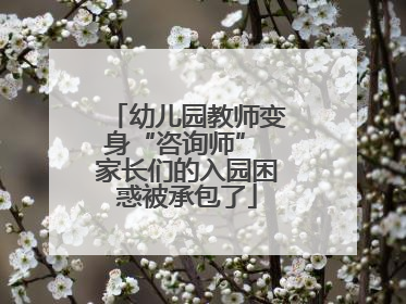 幼儿园教师变身“咨询师” 家长们的入园困惑被承包了