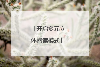开启多元立体阅读模式