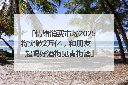 情绪消费市场2025将突破2万亿，和朋友一起喝好酒梅见青梅酒