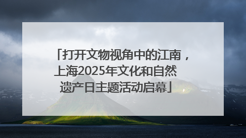 打开文物视角中的江南，上海2025年文化和自然遗产日主题活动启幕