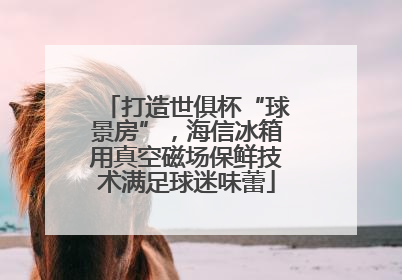打造世俱杯“球景房”，海信冰箱用真空磁场保鲜技术满足球迷味蕾