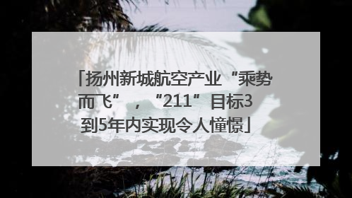 扬州新城航空产业“乘势而飞”，“211”目标3到5年内实现令人憧憬