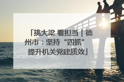 挑大梁 看担当｜德州市：坚持“四抓” 提升机关党建质效