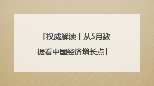 权威解读丨从5月数据看中国经济增长点