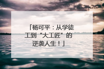 杨可平：从学徒工到“大工匠”的逆袭人生！