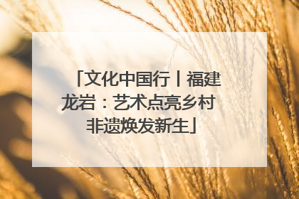 文化中国行丨福建龙岩：艺术点亮乡村 非遗焕发新生