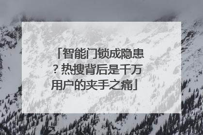 智能门锁成隐患？热搜背后是千万用户的夹手之痛