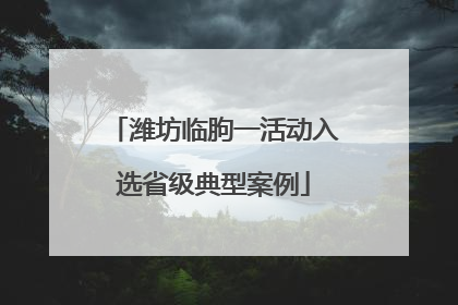 潍坊临朐一活动入选省级典型案例