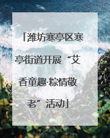 潍坊寒亭区寒亭街道开展“艾香童趣·粽情敬老”活动