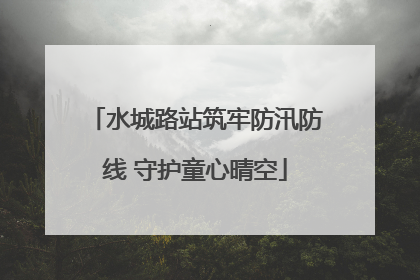 水城路站筑牢防汛防线 守护童心晴空
