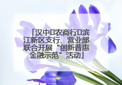 汉中‬农商行‬滨江新区支行、营业部联合开展“创新普惠金融示范”活动