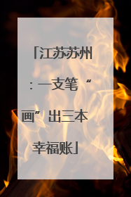 江苏苏州：一支笔“画”出三本幸福账
