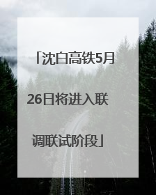 沈白高铁5月26日将进入联调联试阶段