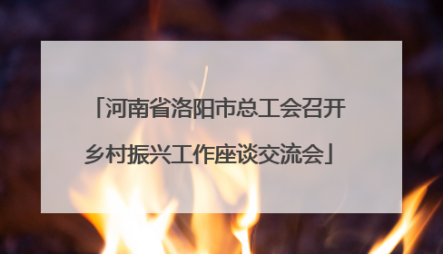 河南省洛阳市总工会召开乡村振兴工作座谈交流会