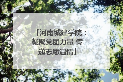 河南城建学院：凝聚党团力量 传递志愿温情