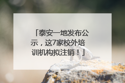 泰安一地发布公示，这7家校外培训机构拟注销！