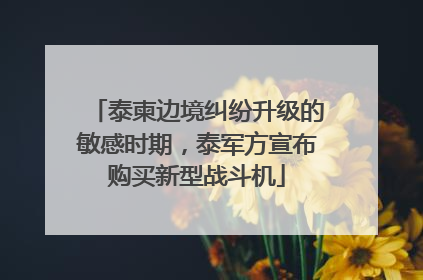 泰柬边境纠纷升级的敏感时期，泰军方宣布购买新型战斗机