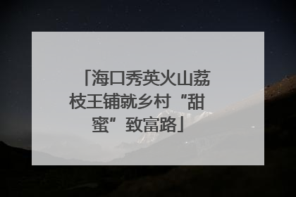 海口秀英火山荔枝王铺就乡村“甜蜜”致富路