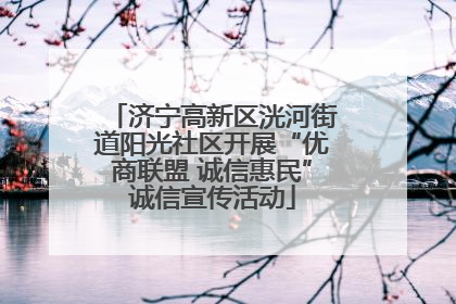 济宁高新区洸河街道阳光社区开展“优商联盟 诚信惠民”诚信宣传活动