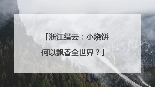 浙江缙云：小烧饼何以飘香全世界？