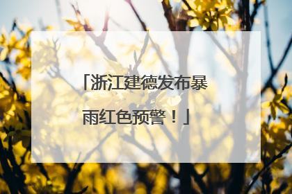 浙江建德发布暴雨红色预警！