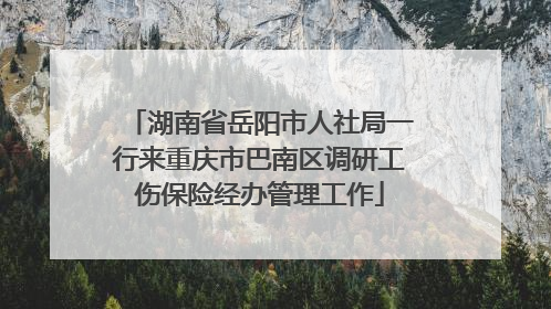 湖南省岳阳市人社局一行来重庆市巴南区调研工伤保险经办管理工作