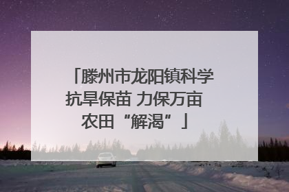 滕州市龙阳镇科学抗旱保苗 力保万亩农田“解渴”