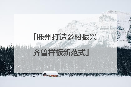 滕州打造乡村振兴齐鲁样板新范式