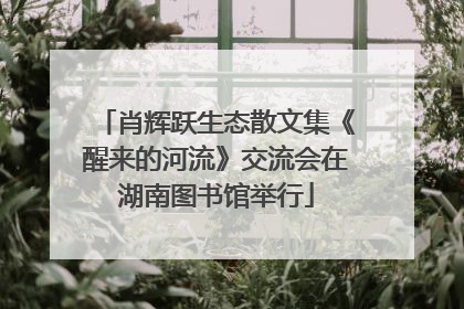 肖辉跃生态散文集《醒来的河流》交流会在湖南图书馆举行