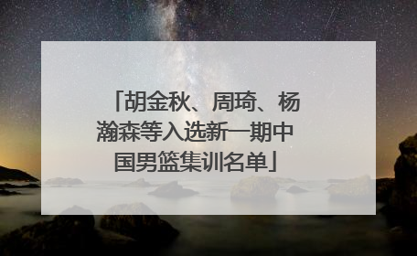 胡金秋、周琦、杨瀚森等入选新一期中国男篮集训名单