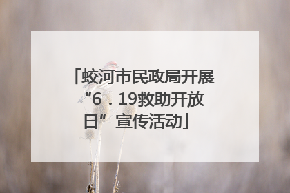 蛟河市民政局开展“6．19救助开放日”宣传活动
