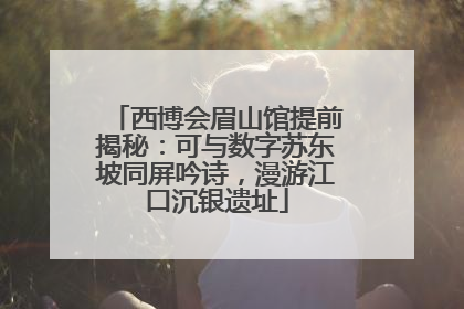西博会眉山馆提前揭秘：可与数字苏东坡同屏吟诗，漫游江口沉银遗址