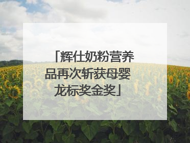 辉仕奶粉营养品再次斩获母婴龙标奖金奖